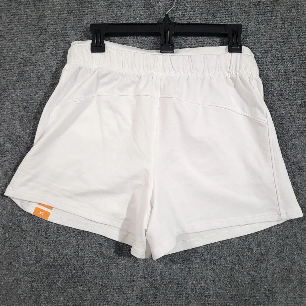 RBX French Terry Shorts Womens Medium Novelty Waistband Pockets‎ White